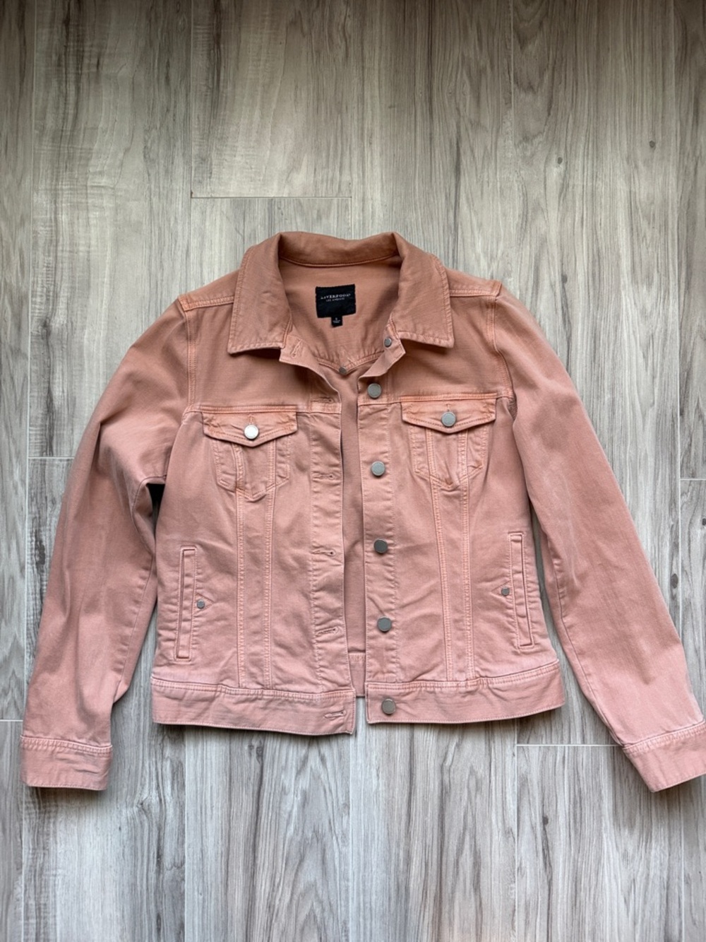 Liverpool Dusty Pink/Peach Jean Jacket - Button-Front Denim